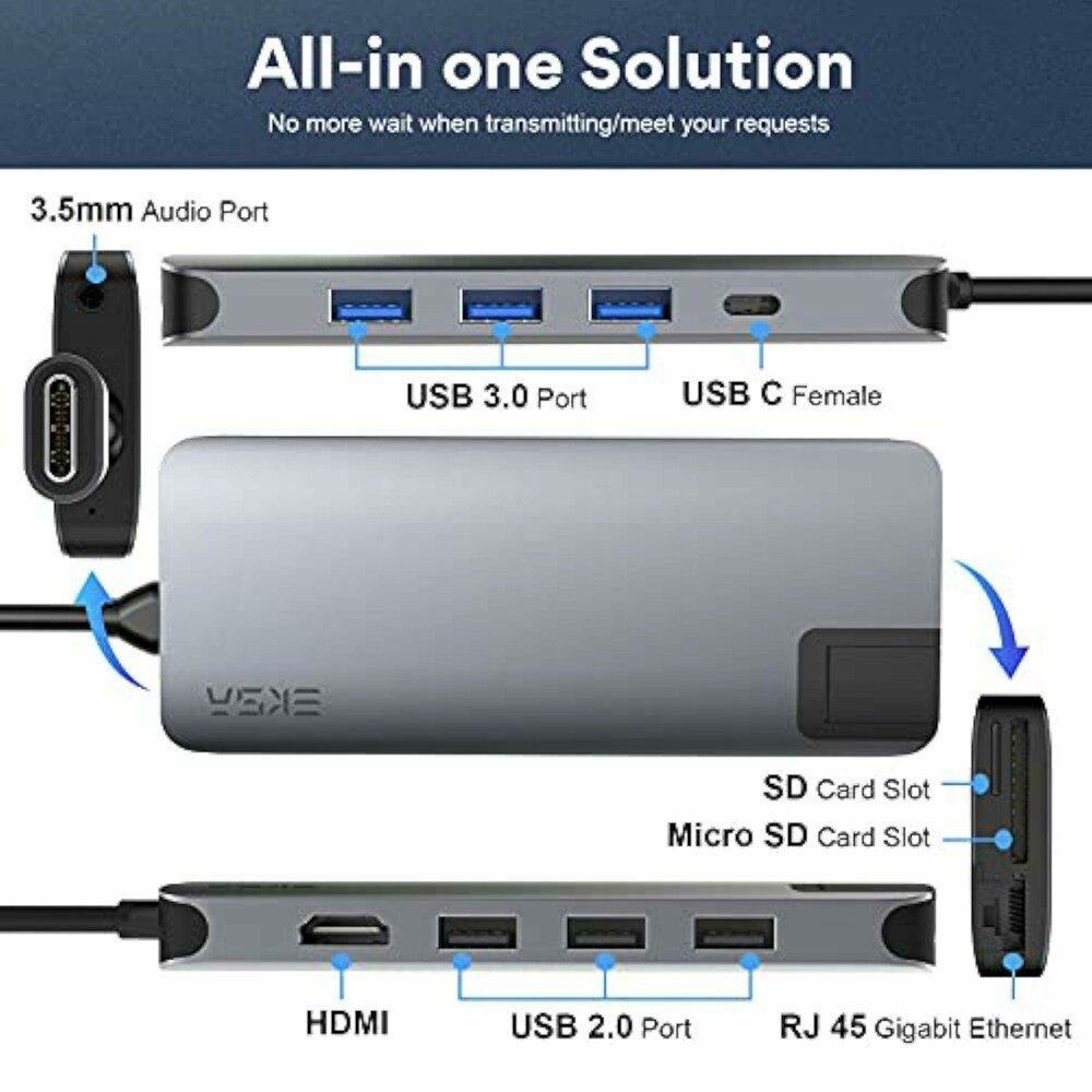 EKSA 12-in-1 USB C Hub HDMI adapter for MacBook Pro