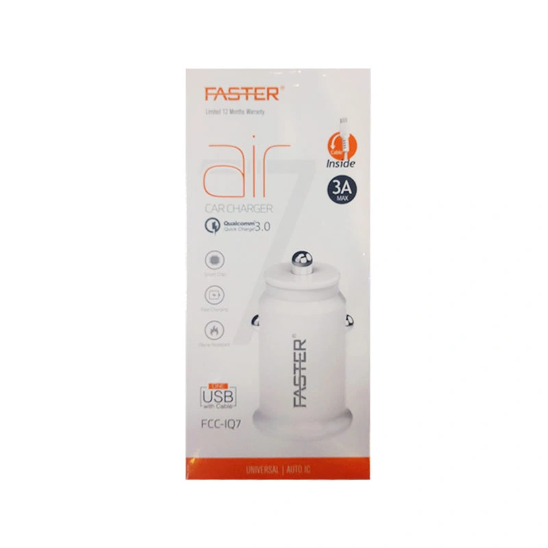 Faster FCCIQ7 Micro USB car charger with Quick Charge 3.0