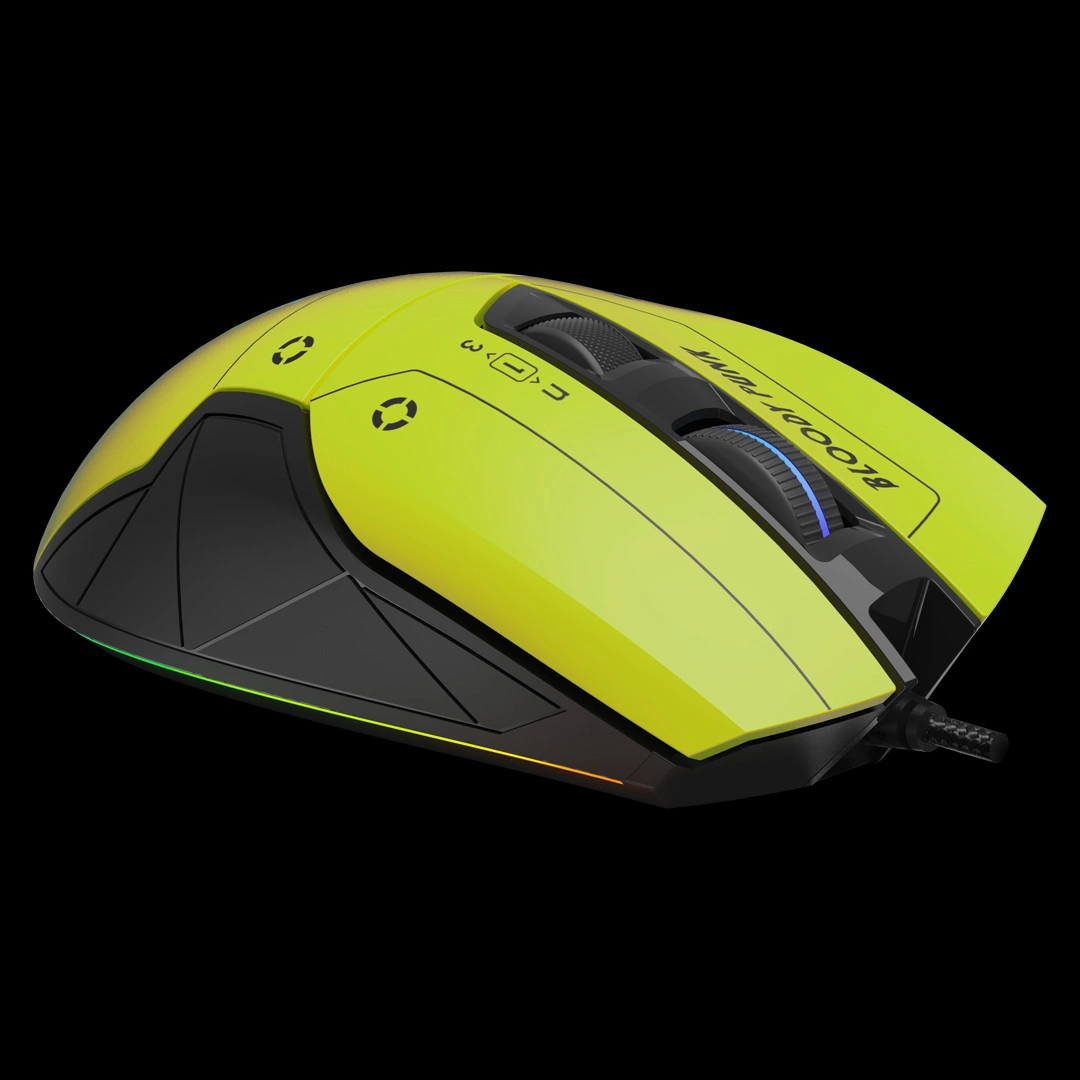 W70 Max RGB gaming mouse with 15 zone lighting and full size shell
