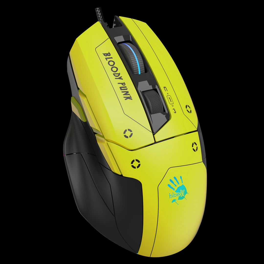 W70 Max RGB gaming mouse with 15 zone lighting and full size shell
