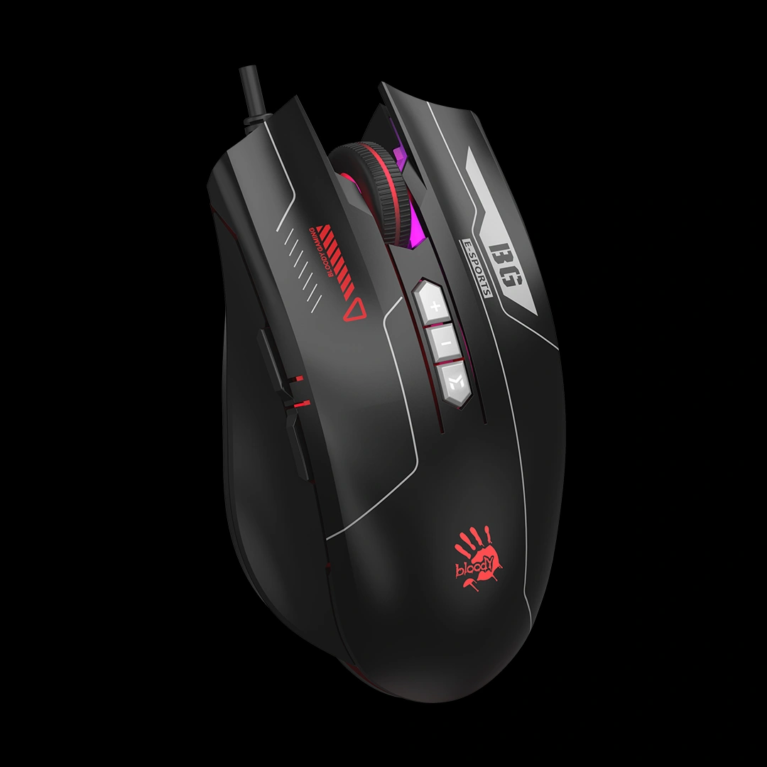 ES7 RGB esports gaming mouse with RGB lighting and programmable buttons