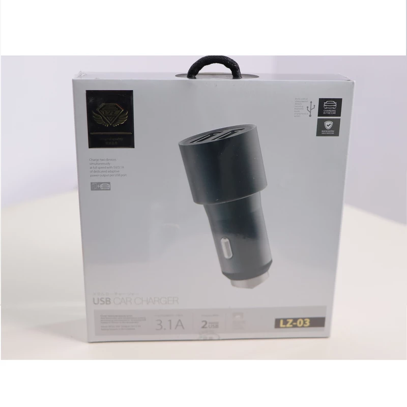 LZ-03 3.1A dual USB car charger black design