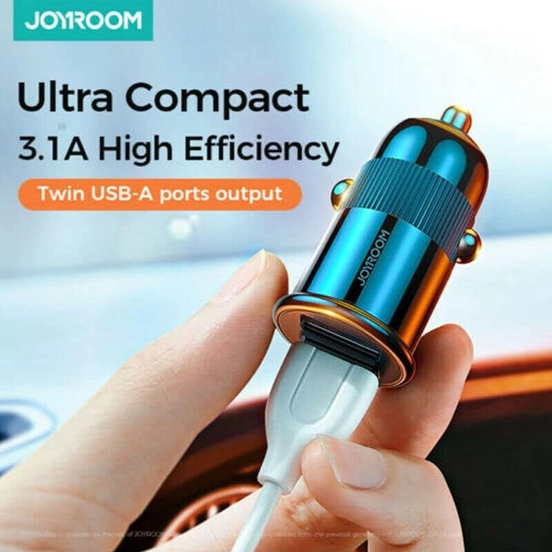 Joyroom C-A06 3.1A dual port car charger in black