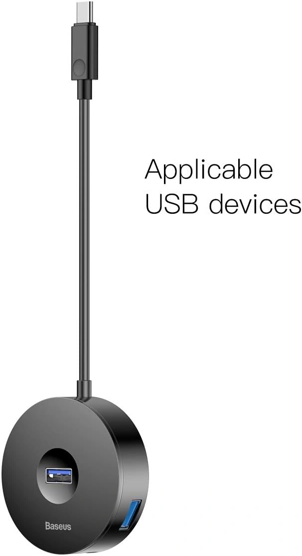 Baseus round box hub price in Pakistan – top view of ports