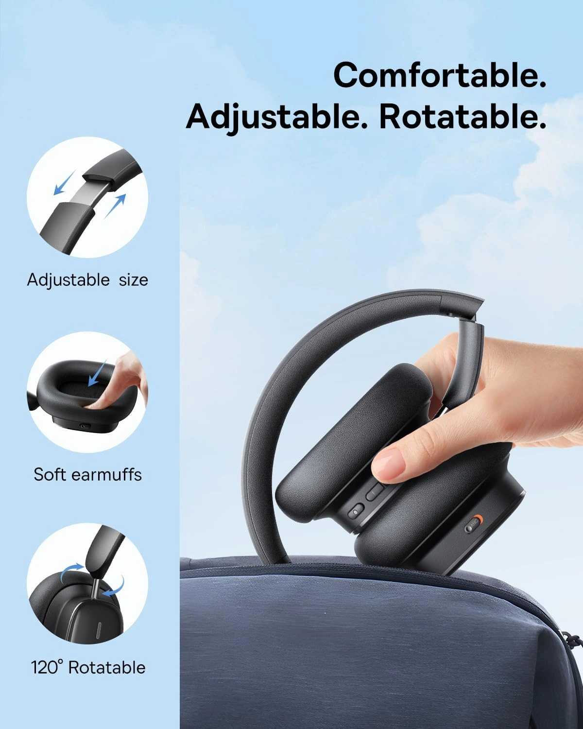 Baseus Bowie H1i Active Noise Cancelling Wireless Bluetooth Headphone