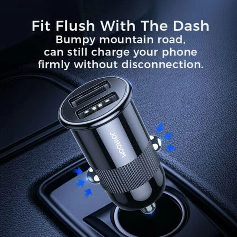 Joyroom C-A06 3.1A dual port car charger in black
