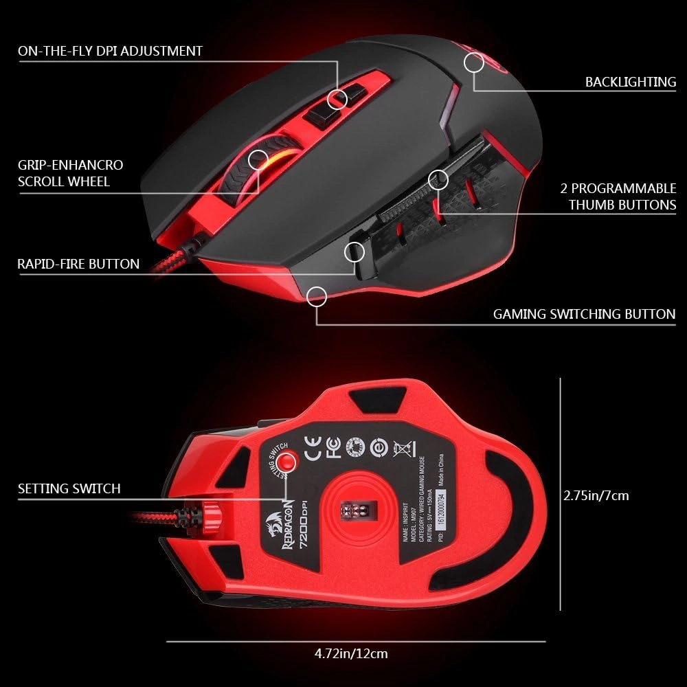 Redragon M907 gaming mouse price in Pakistan