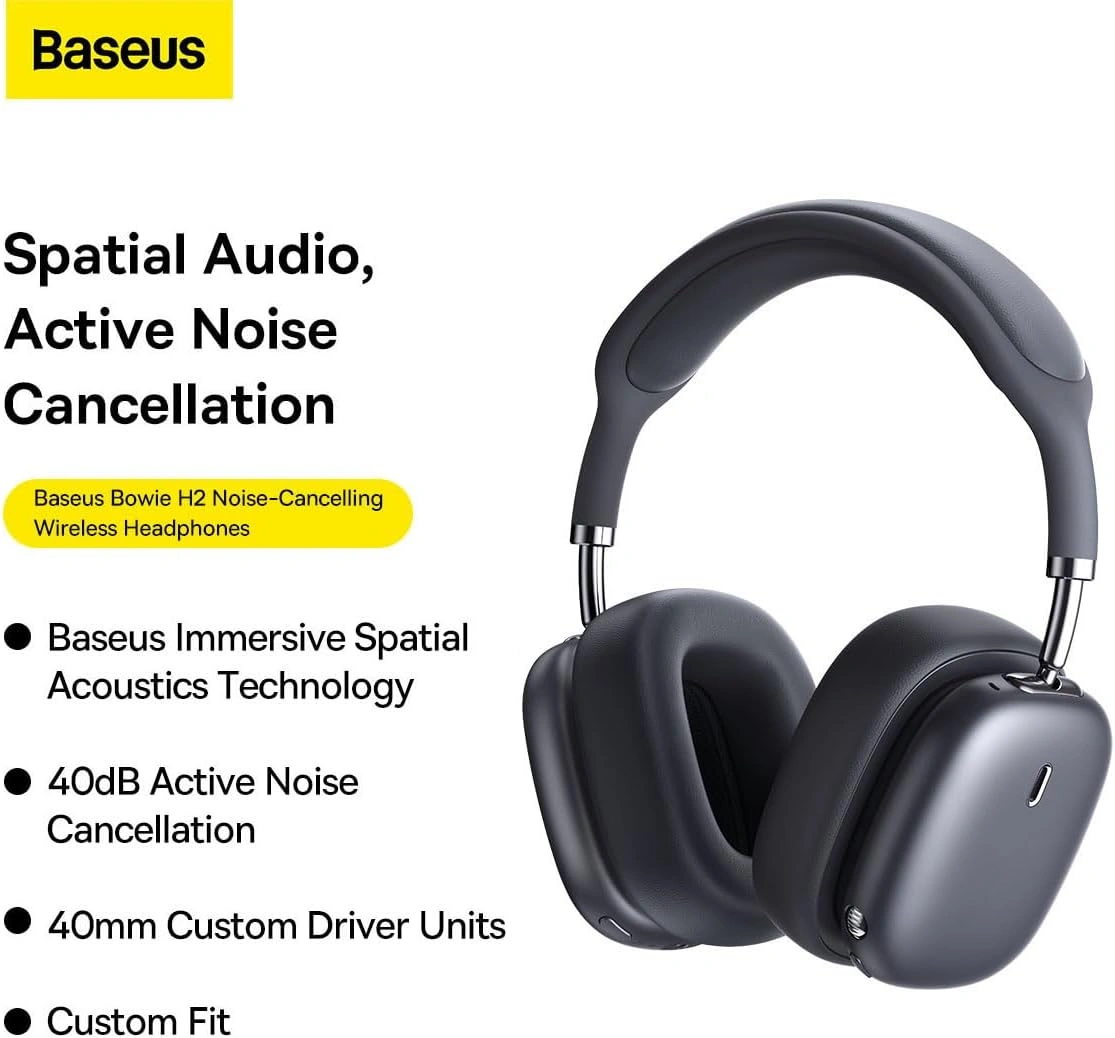 Baseus Bowie H2 True Wireless Bluetooth Headphone with ANC