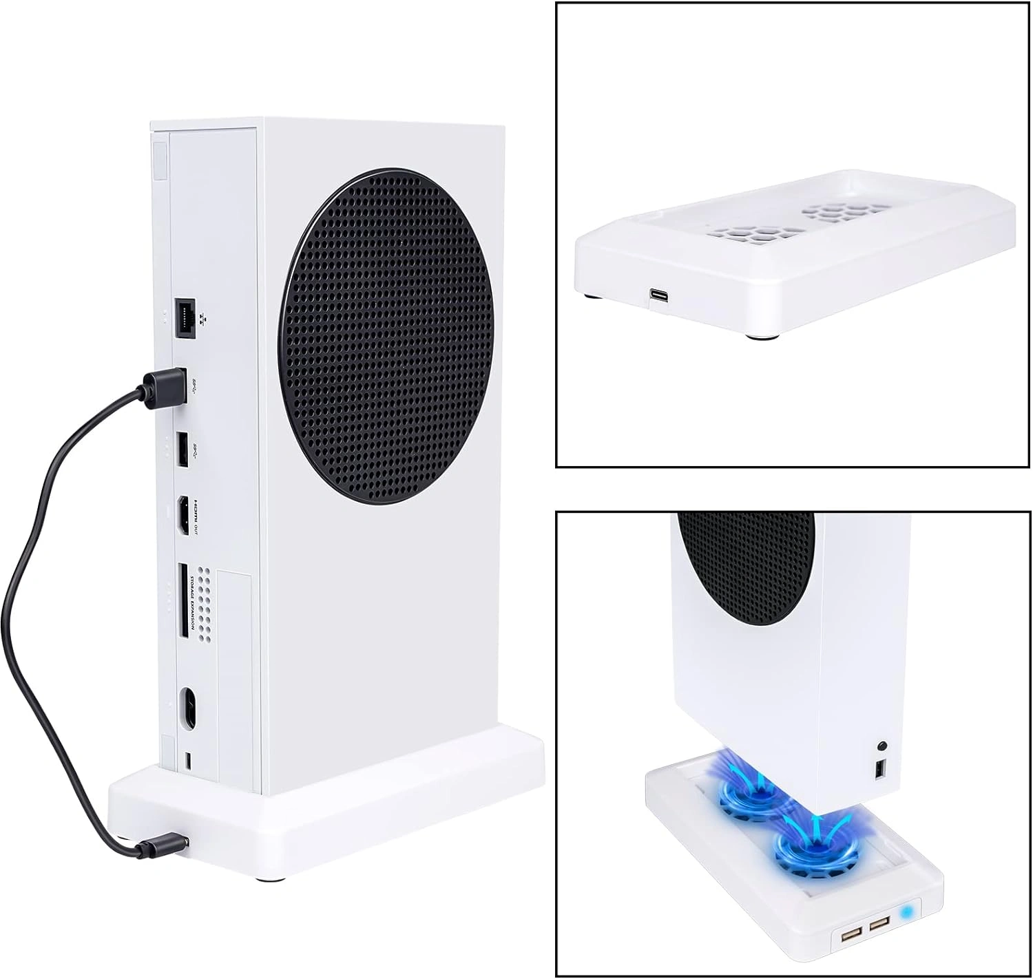 Xbox Series S cooling fan USB external cooler mounted on console