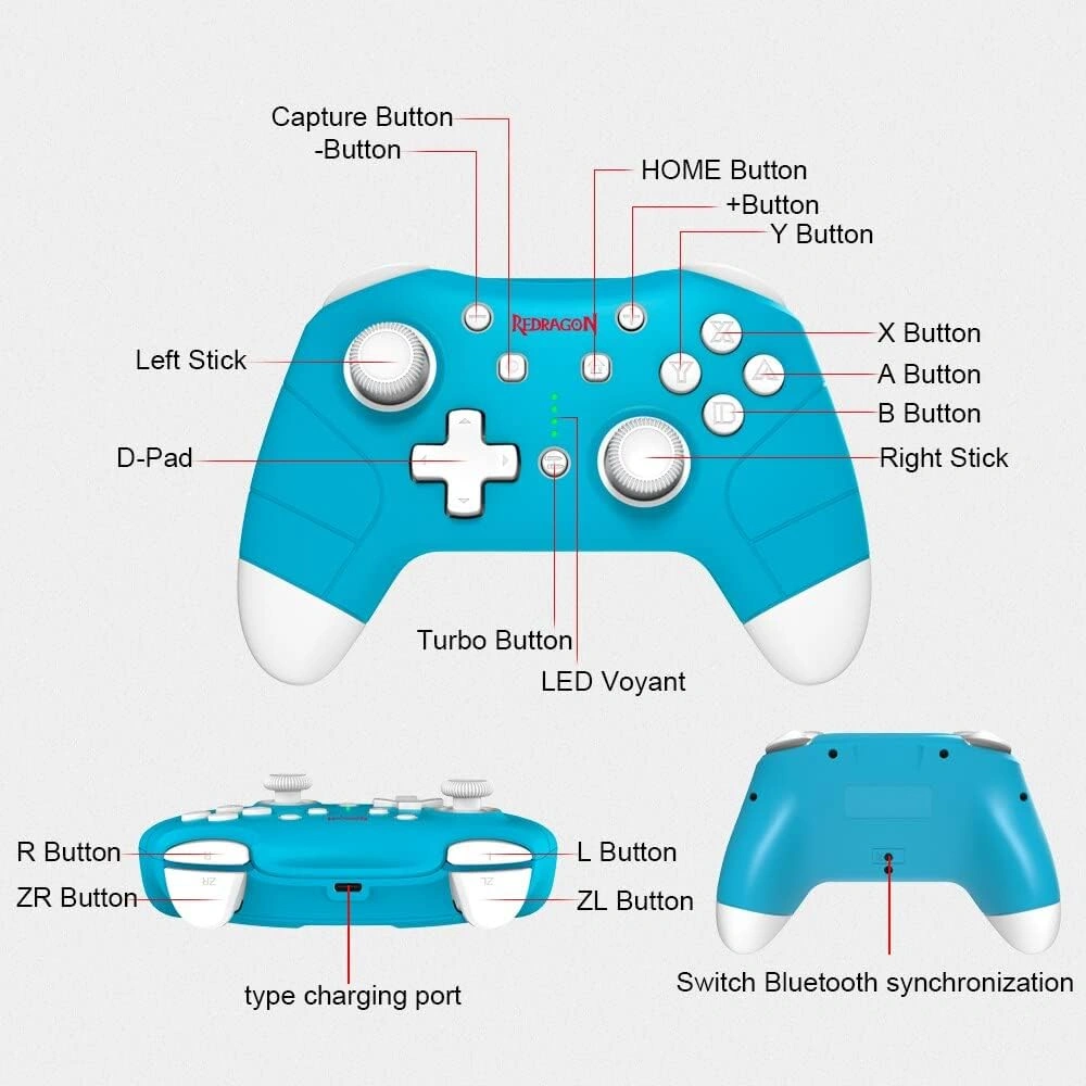 Redragon Pluto G815 blue Switch gamepad with dual analog sticks