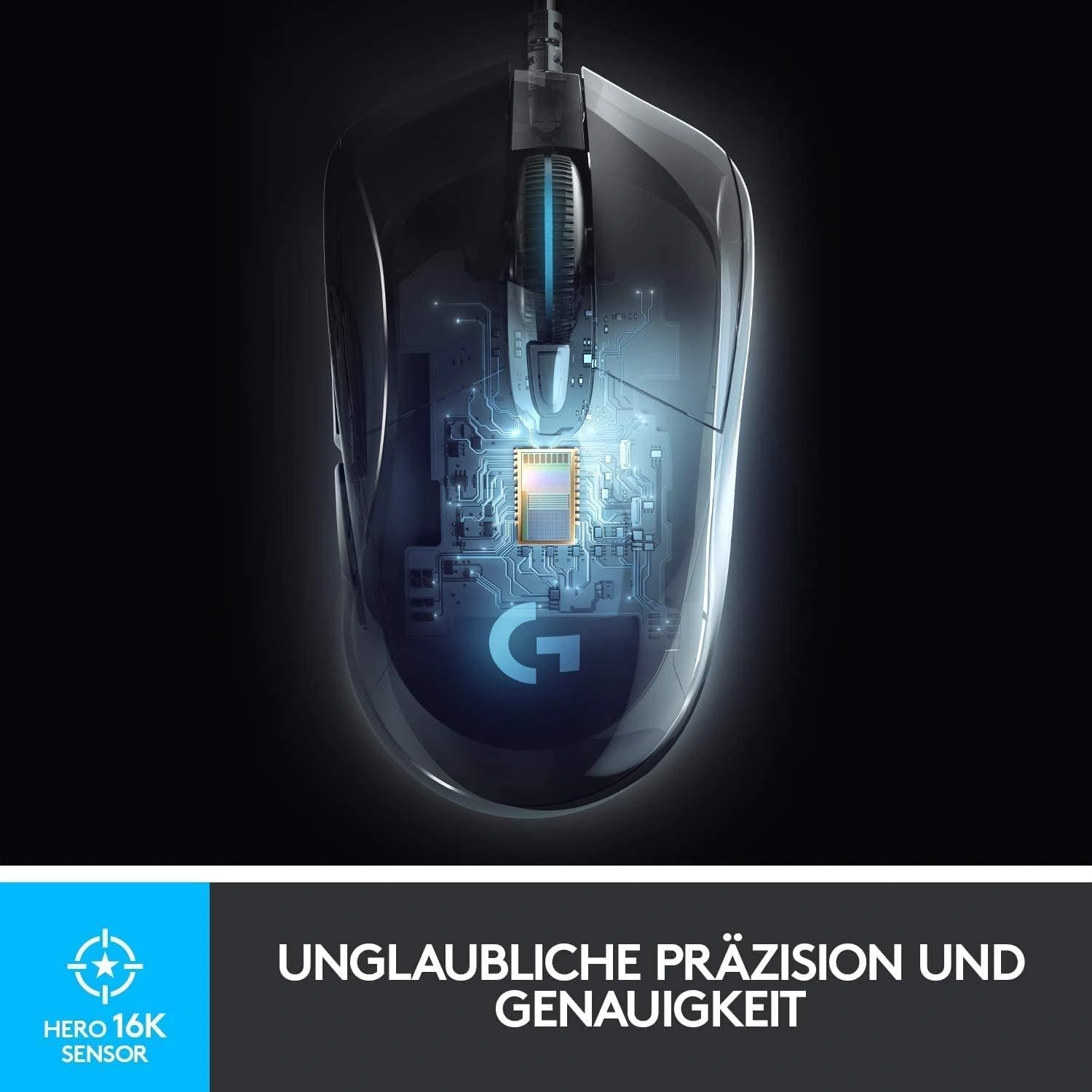 Logitech G403 Hero black wired gaming mouse with RGB lighting, best gaming mouse in Pakistan