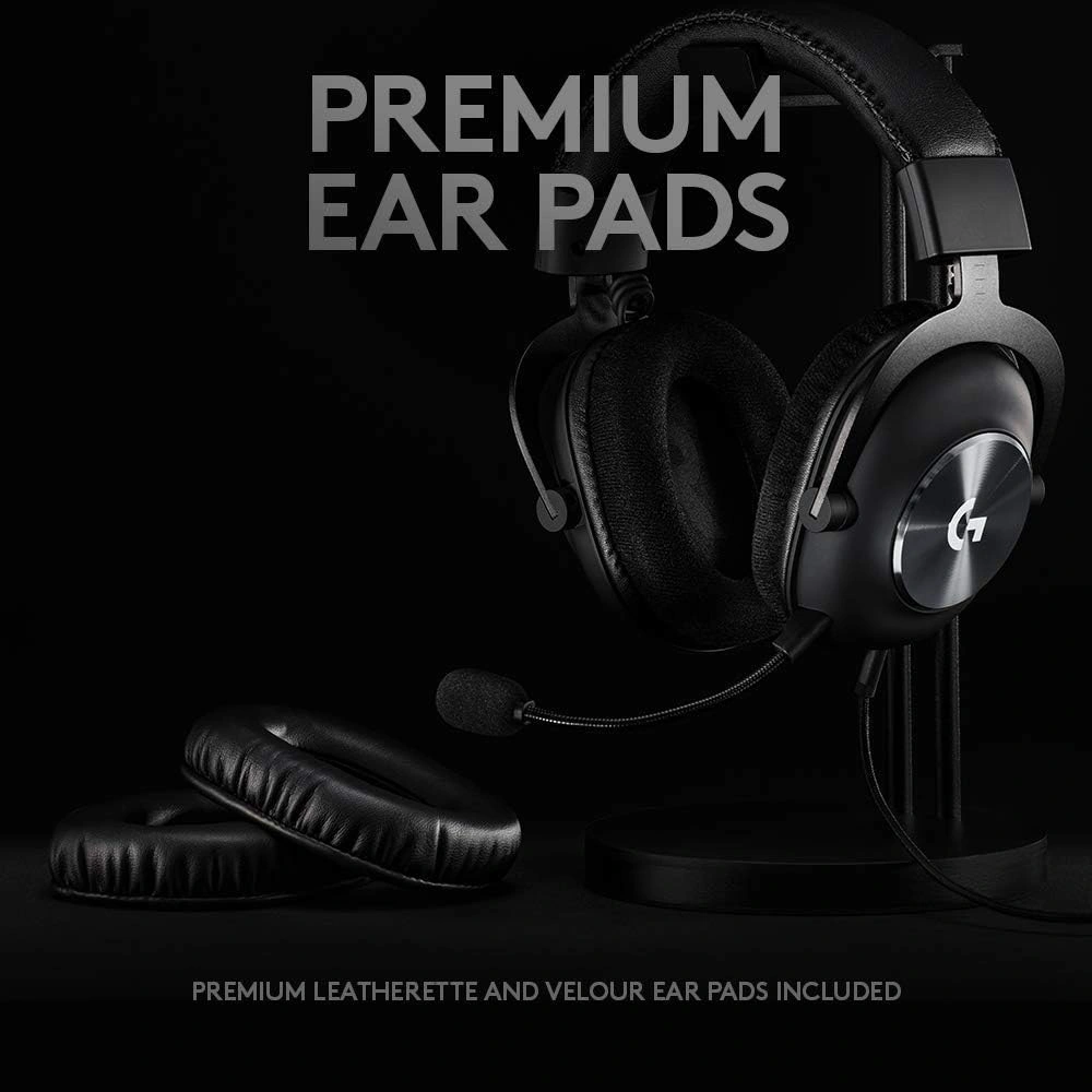Logitech G Pro black gaming headset with detachable microphone, renewed