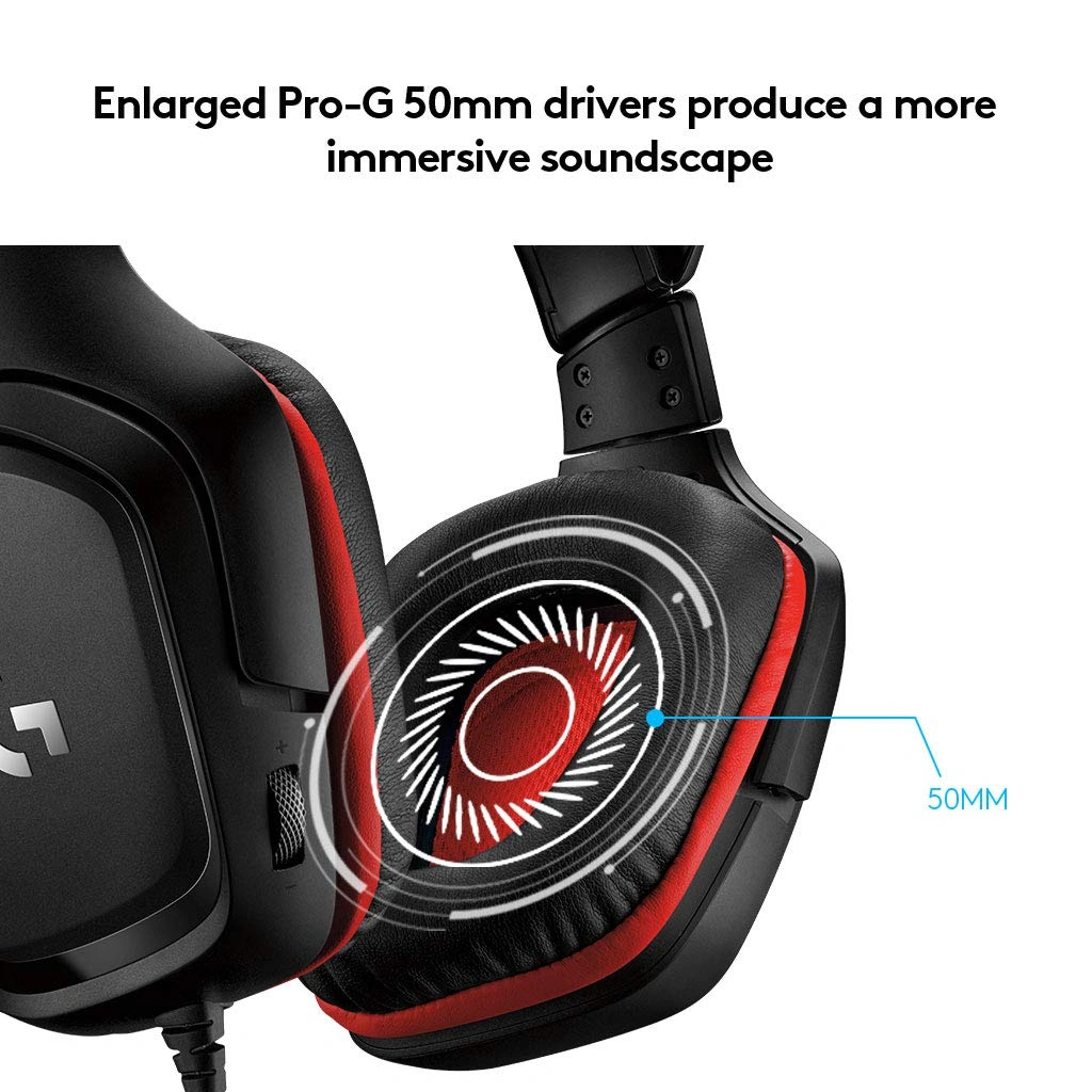 Logitech-G331-Wired-Gaming-Headphone-Black-Red-PC-Setup