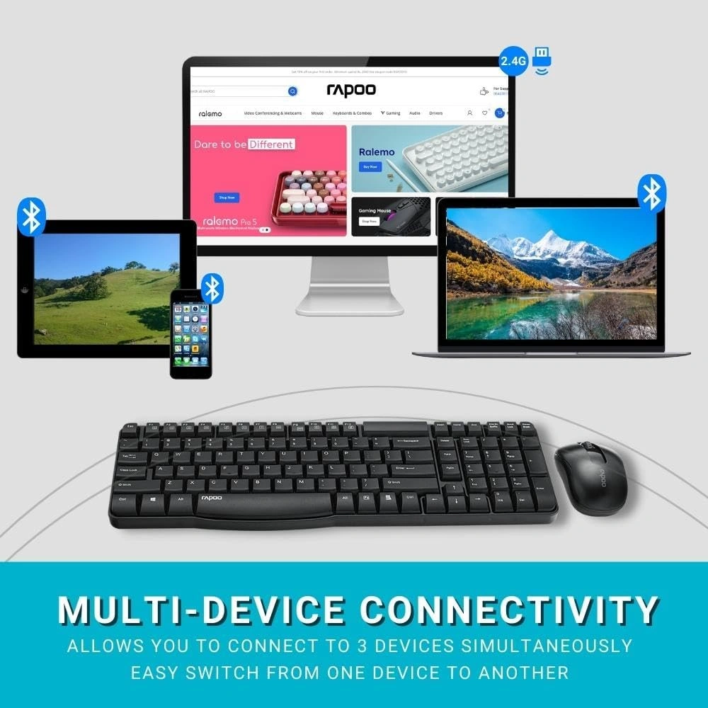 Rapoo X1800S Wireless Keyboard and Mouse Combo