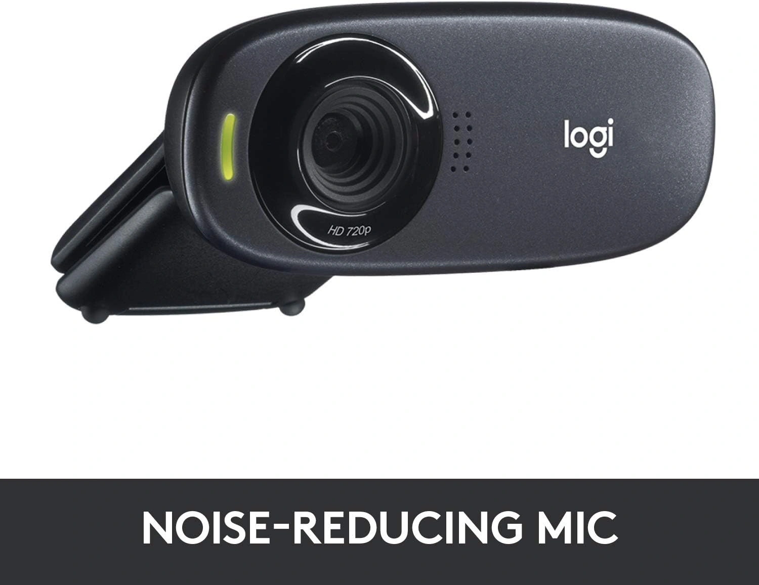 Logitech C310 HD webcam clipped to a laptop screen for video calls