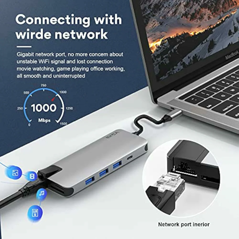 EKSA 12-in-1 USB C Hub HDMI adapter for MacBook Pro