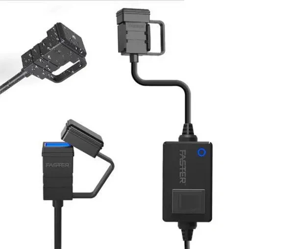 Faster FCC-900 motorcycle waterproof charger with LED indicator and USB port