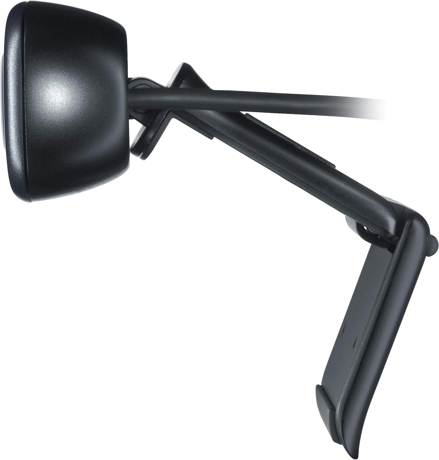 Logitech C310 HD webcam clipped to a laptop screen for video calls