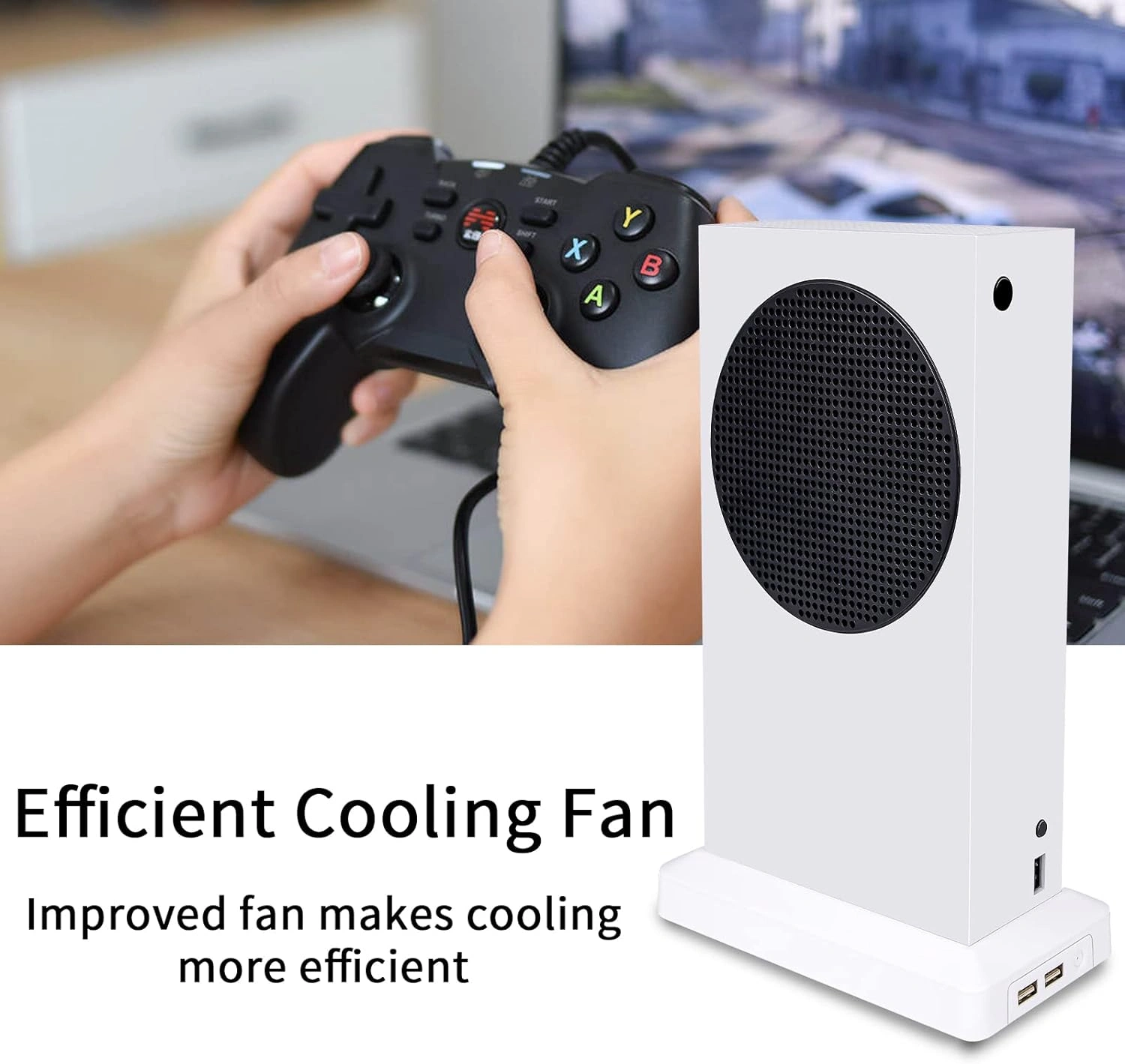 Xbox Series S cooling fan USB external cooler mounted on console