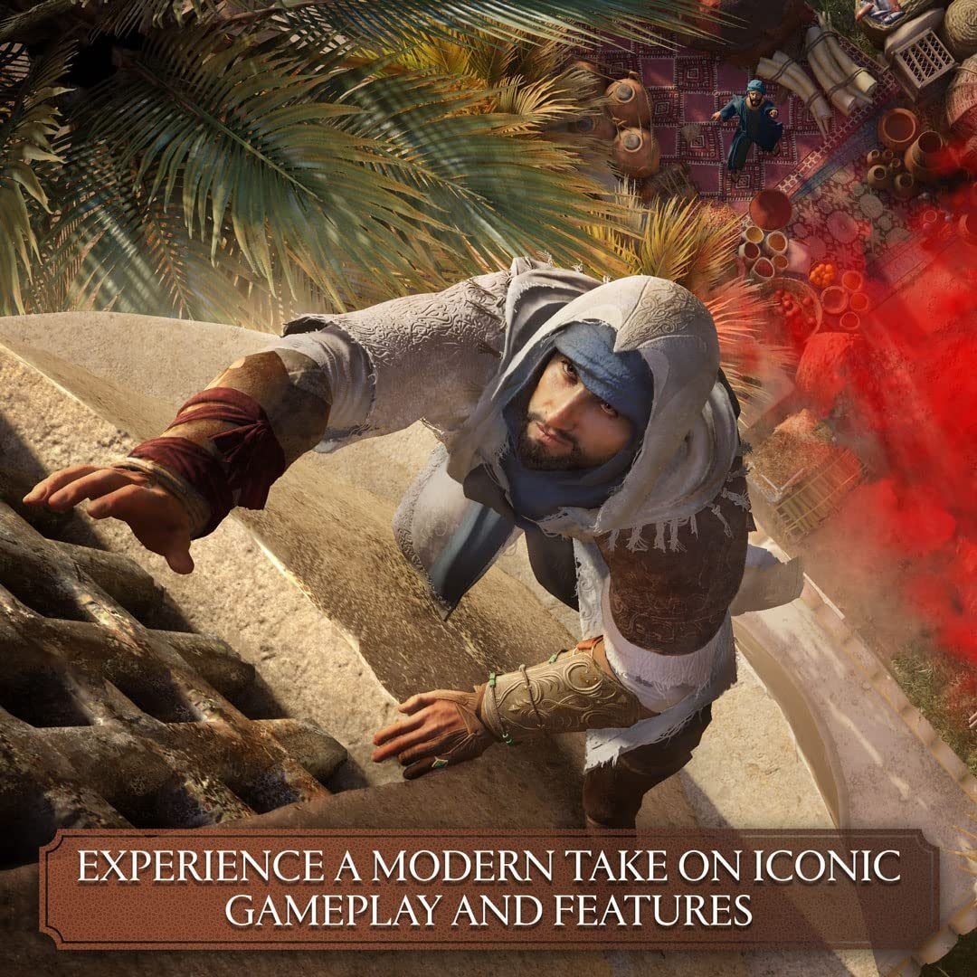 Assassin's Creed Mirage PS5 Standard Edition game cover showing Basim in Baghdad - AC Mirage PS5 Assassin Creed Game