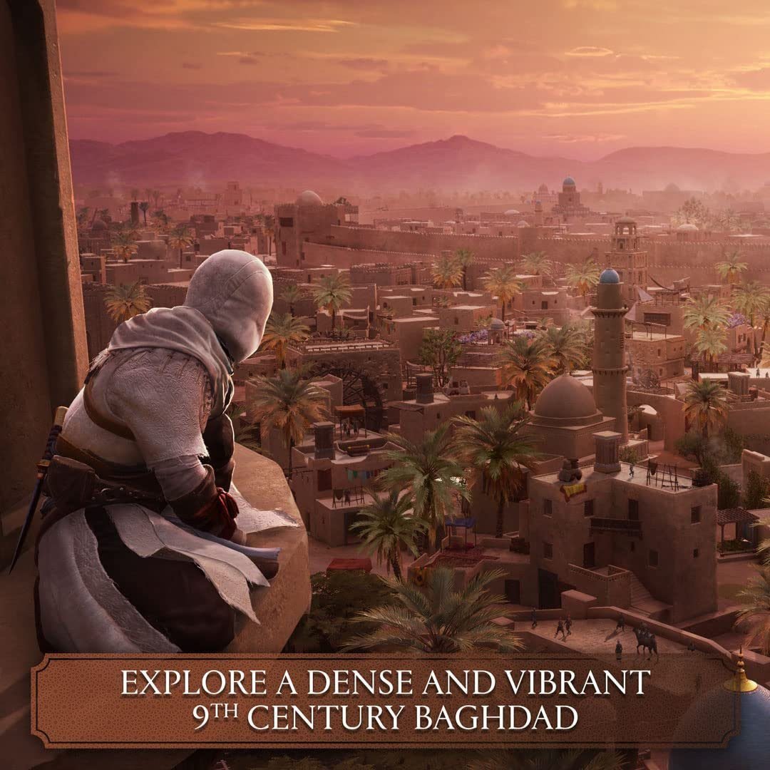 Assassin's Creed Mirage PS5 Standard Edition game cover showing Basim in Baghdad - AC Mirage PS5 Assassin Creed Game