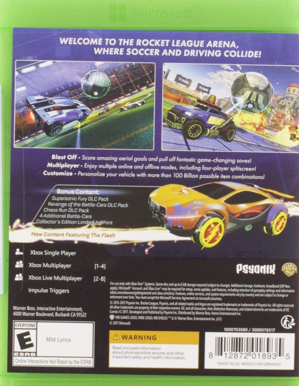 Rocket League Xbox One game case Psyonix car soccer Pakistan