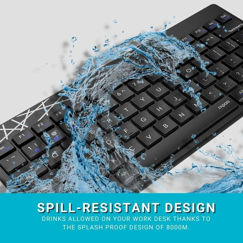 Rapoo 8000M Multi Device Wireless Keyboard and Mouse Combo