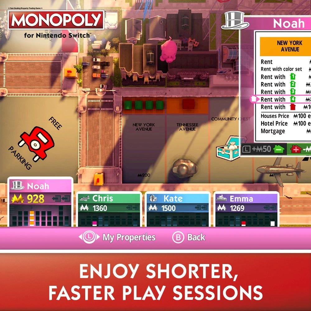Monopoly Nintendo Switch Standard Edition game disc view