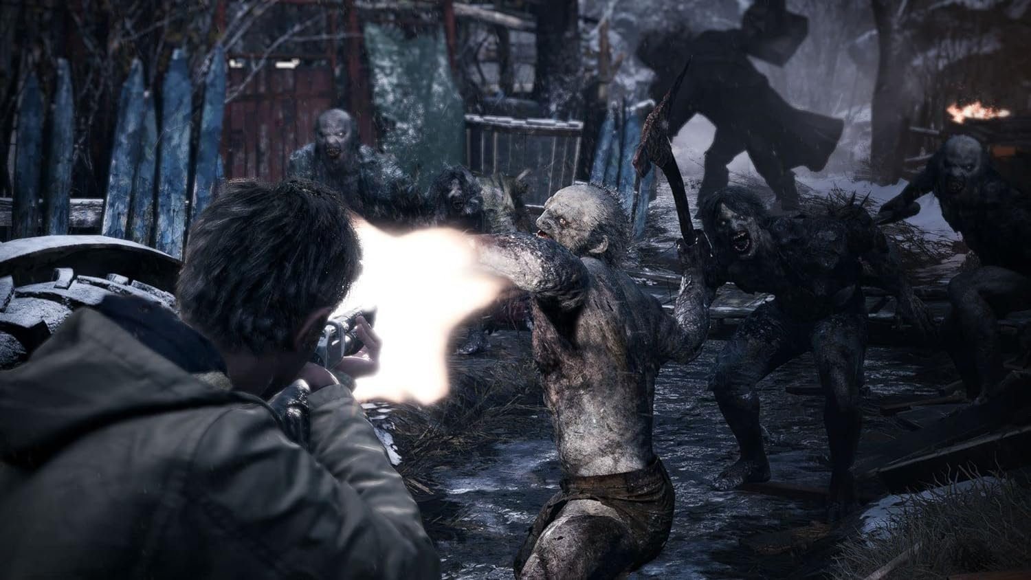 Resident Evil Village Gold Edition PS5 game cover showing Ethan Winters in a dark village – horror survival game and one of the best PS5 horror games at PS5 games price in Pakistan