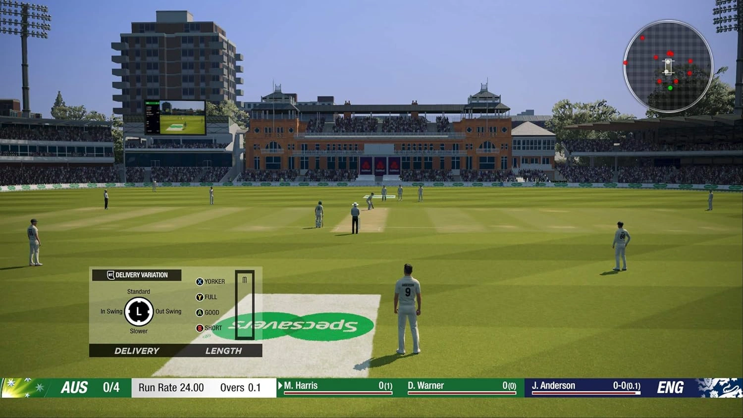 Cricket 19 Nintendo Switch game box showing a cricketer batting with stadium crowd in the background