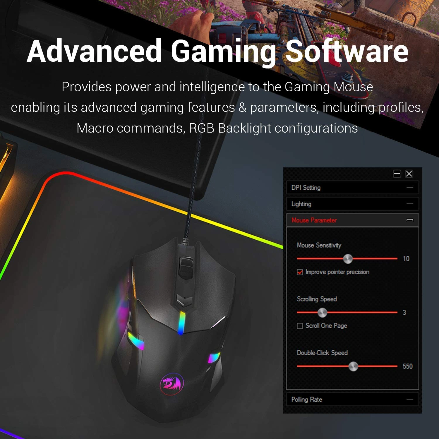 Redragon M601 Centrophorus RGB gaming mouse price in Pakistan