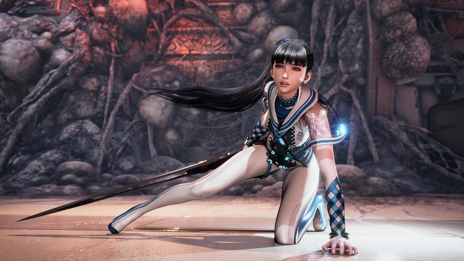 Stellar Blade PS5 game cover featuring Eve with a sword in a post-apocalyptic world - Stellar Blade Game Action RPG PS5