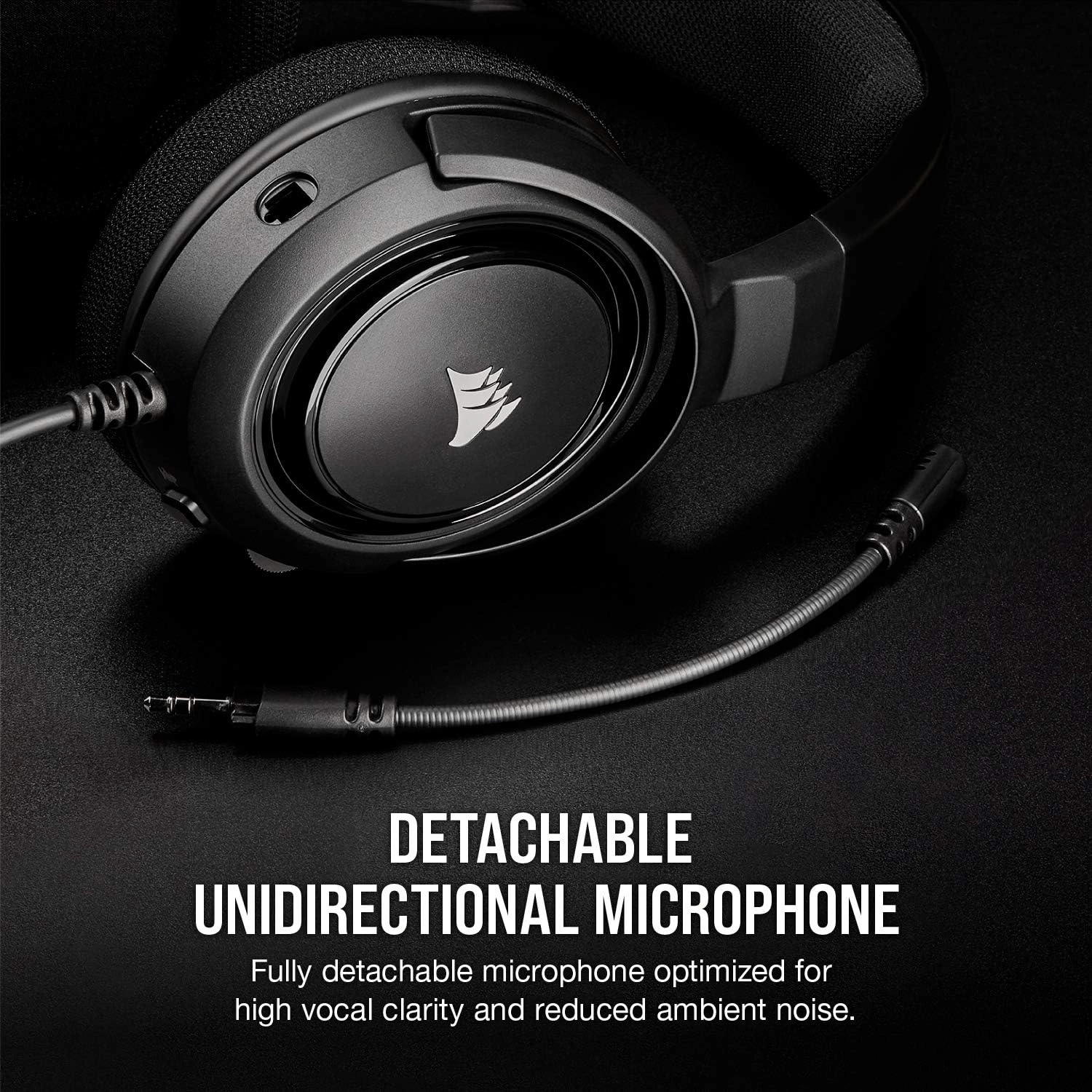 Corsair HS35 stereo gaming headset in carbon black with memory foam earcups, best gaming headset price in Pakistan