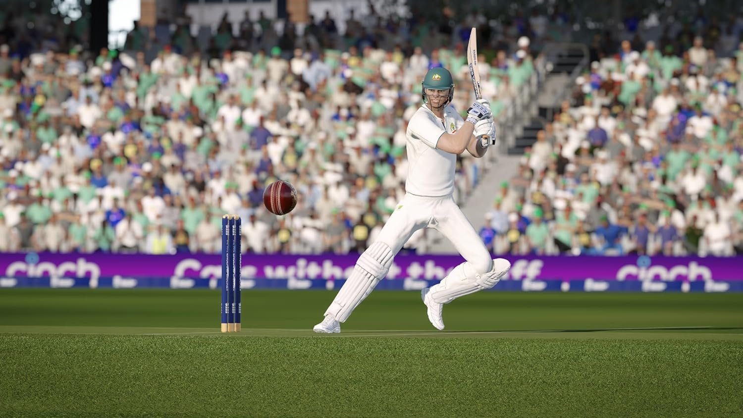 2. Cricket 24 Ashes PS5 gameplay showing stadium and match action