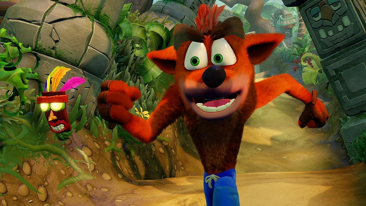 Crash Bandicoot N Sane Trilogy Nintendo Switch game box showing Crash Bandicoot running through a jungle temple