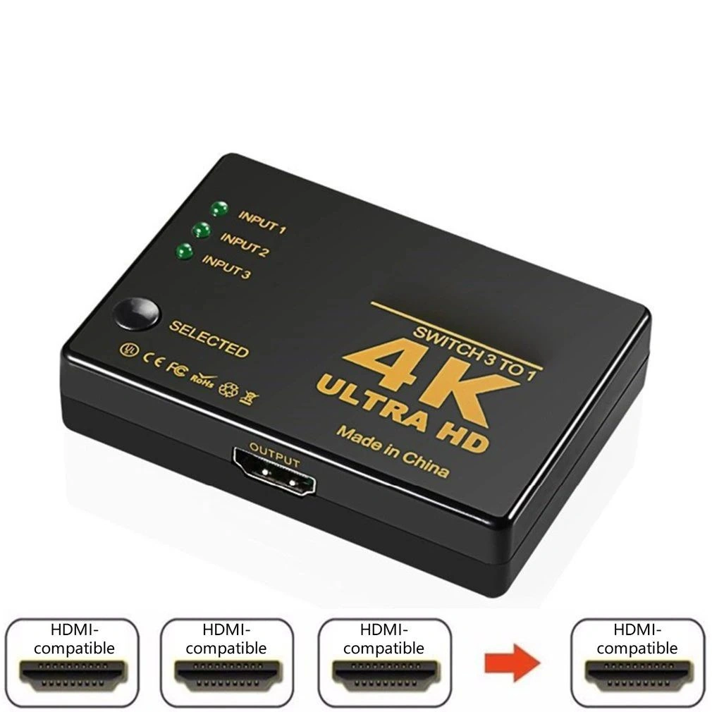Onten 7593 HDMI 3 Port Switch with remote control