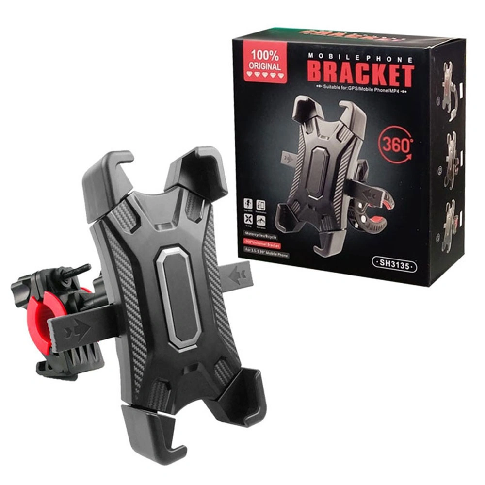 SH3135 mobile phone holder mounted on a bicycle handlebar