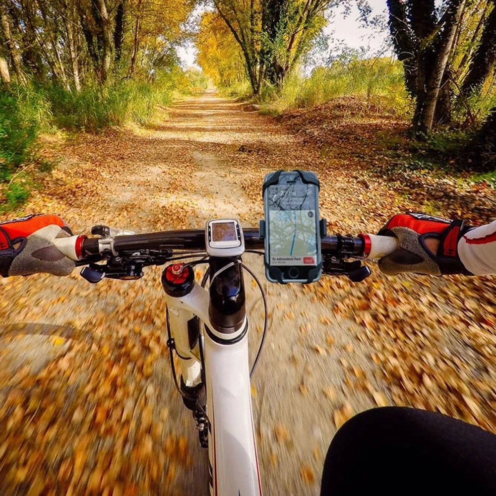 SH3135 mobile phone holder mounted on a bicycle handlebar