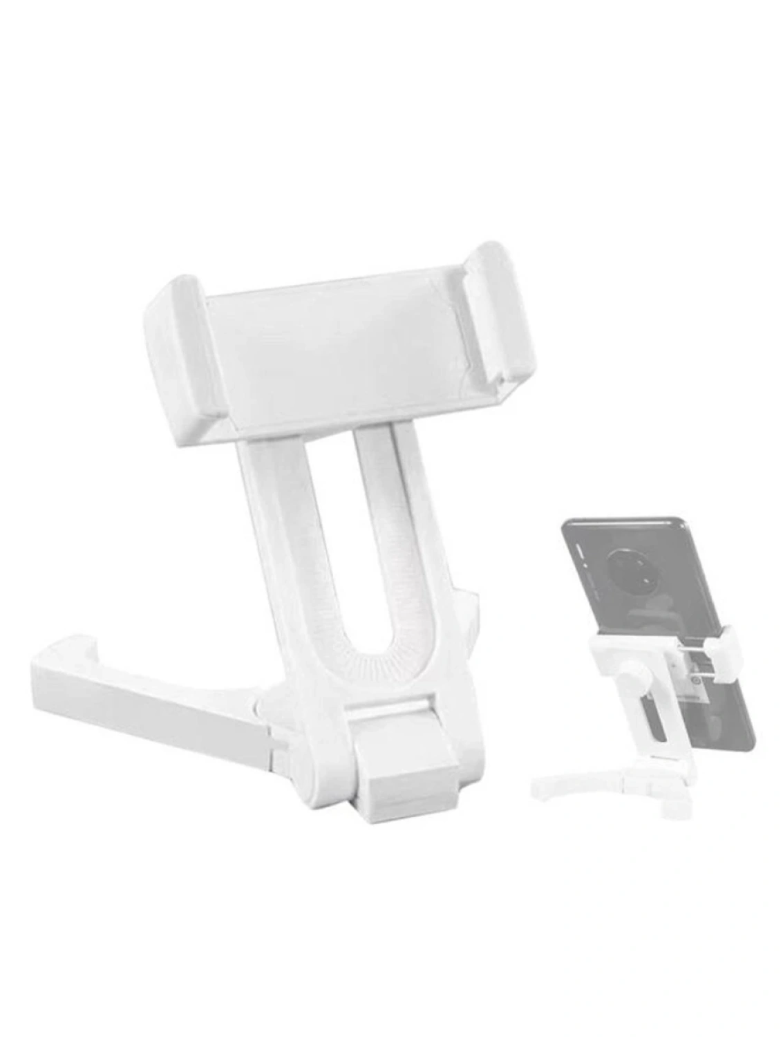 Foldable 6.5 inch mobile phone stand holding a phone on a desk