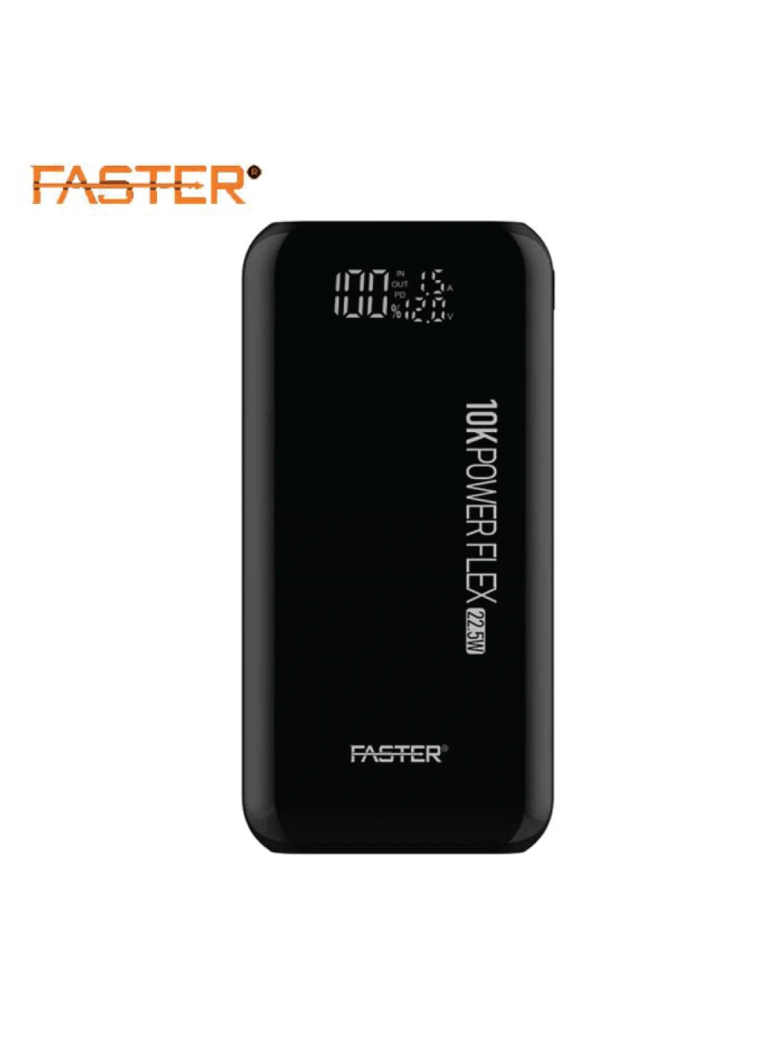 Faster PF10K 10000mAh power bank with Type-C and USB ports, portable charger