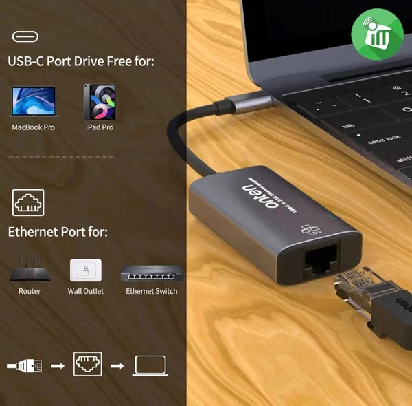 ONTEN UC602 USB C to 2.5G Ethernet adapter