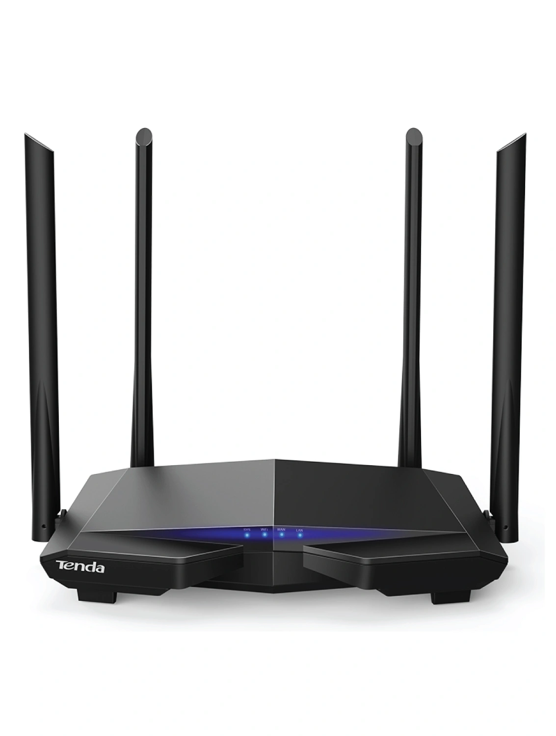 Tenda AC6 AC1200 dual band router with four external antennas front view
