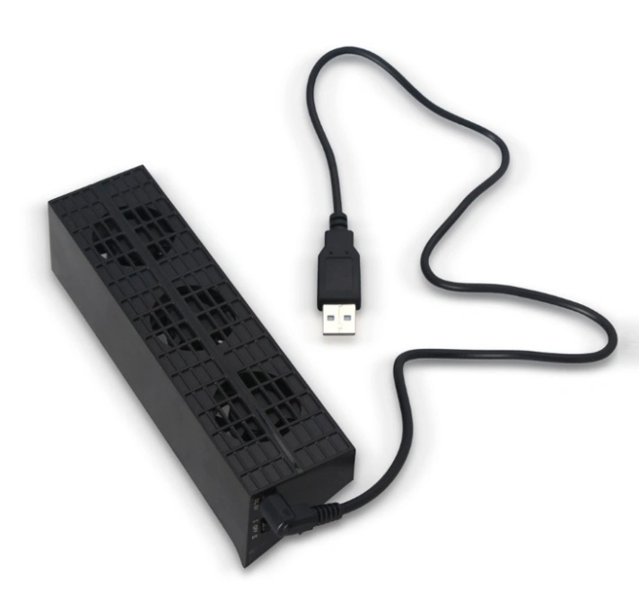 PS4 Slim Cooling Fan TP4-819 clipped onto the back of the console
