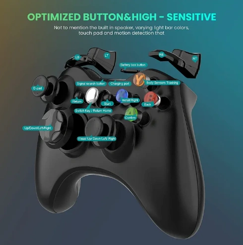 features-of-xbox-360-wireless-controller-black-gamepad-receiver