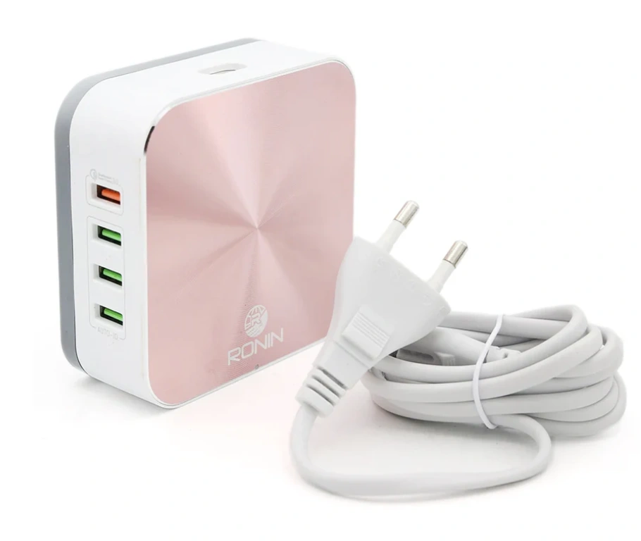 Ronin R-8800 8 USB desktop charger in white with Quick Charge 3.0