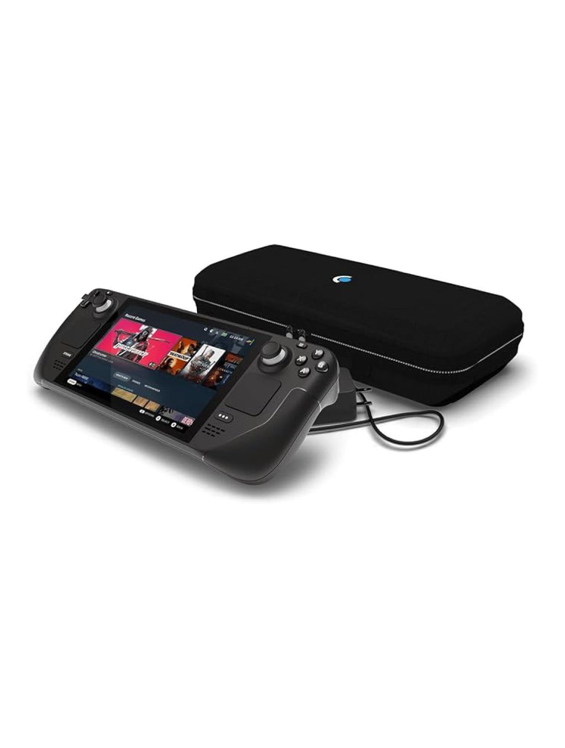 Steam Deck OLED 1TB handheld gaming console with carrying case