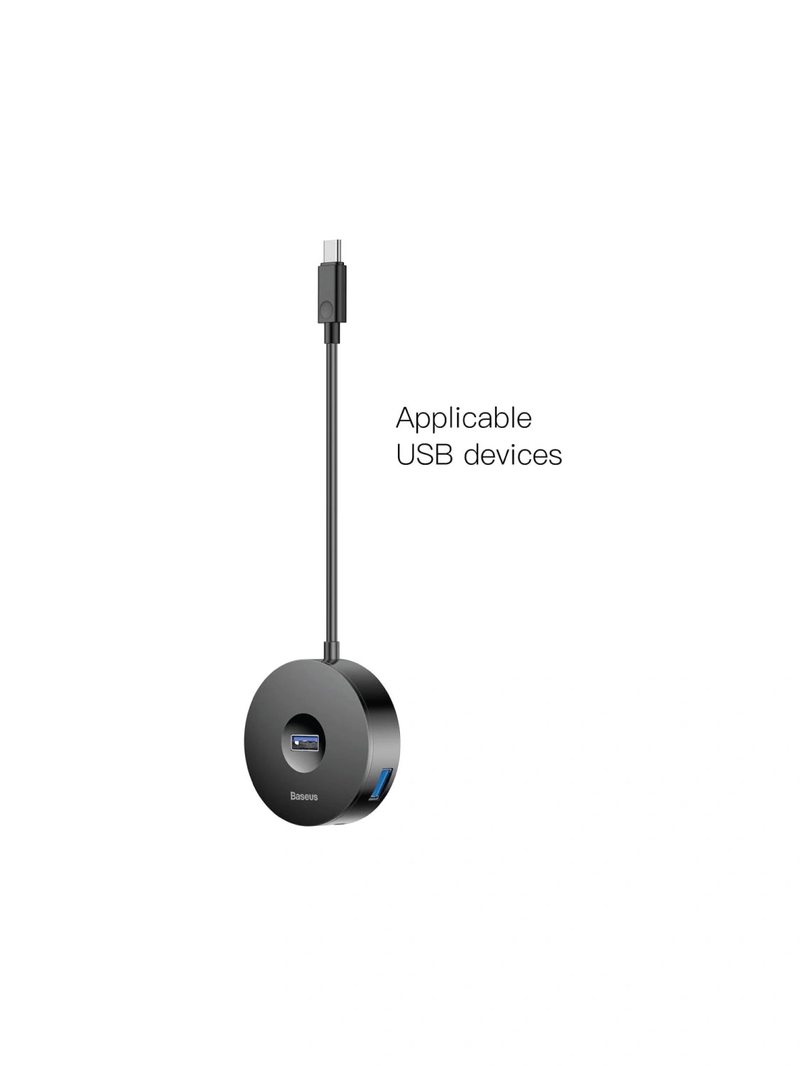 Baseus round box hub price in Pakistan – top view of ports