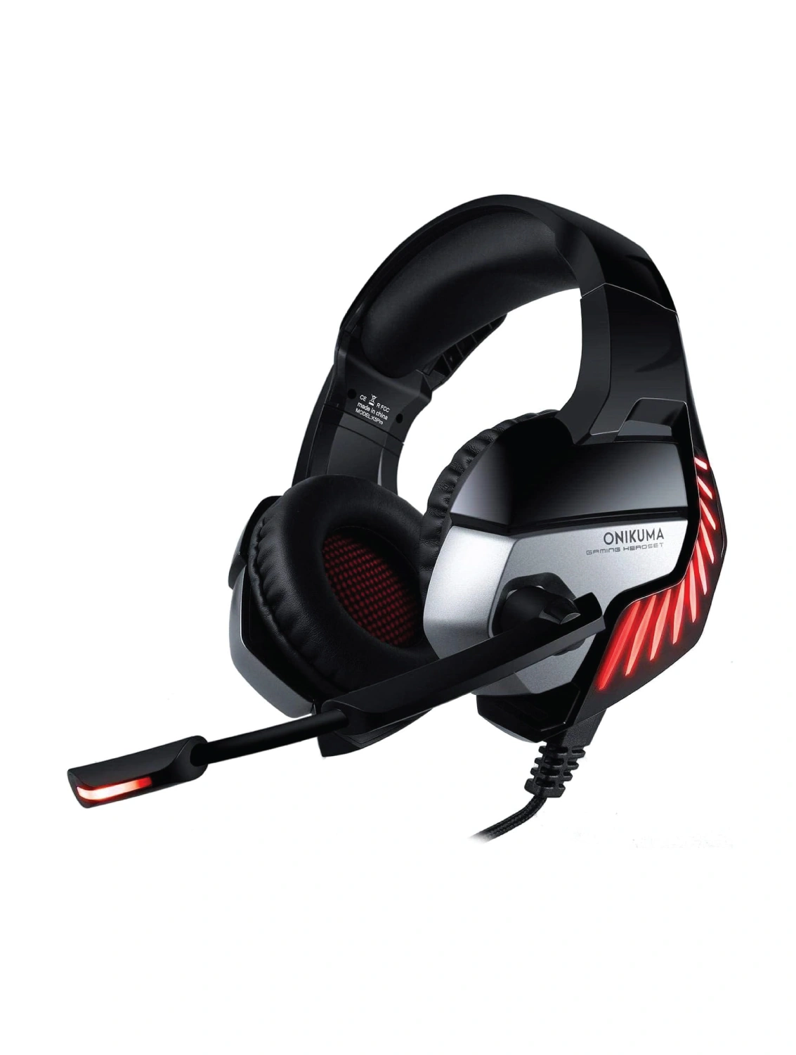 Onikuma K5 Pro gaming headset with blue LED lights for PS4, Xbox, PC and mobile