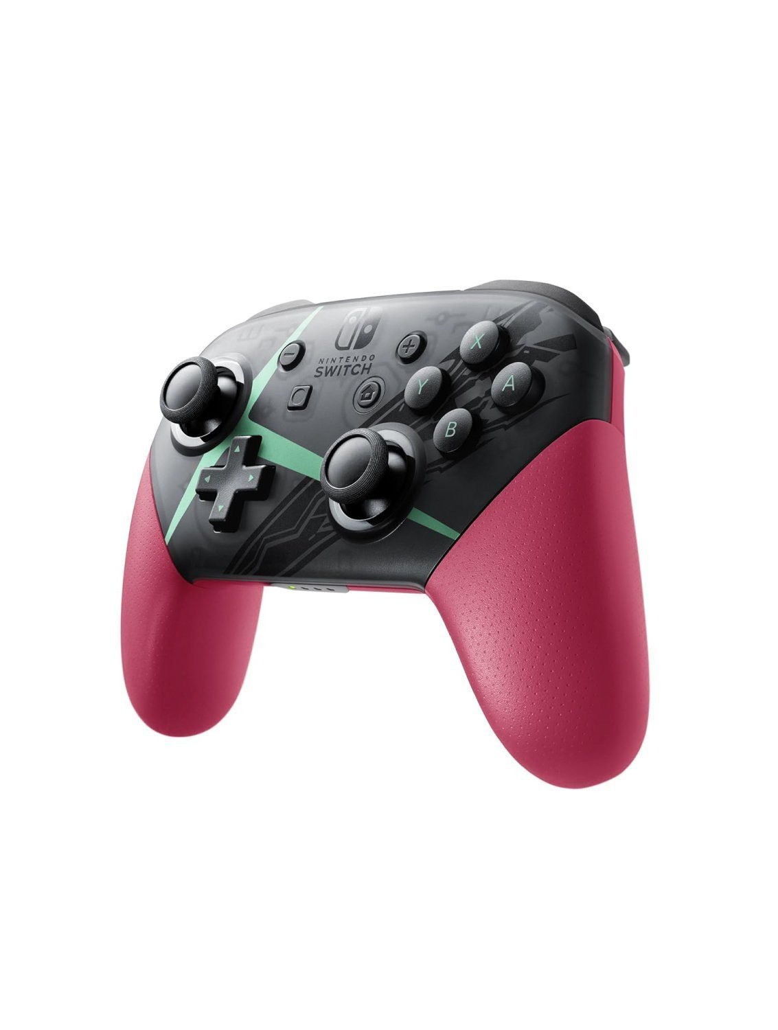 Nintendo Switch Pro Controller Smash Bros Edition front view grey Smash Ball logo black body