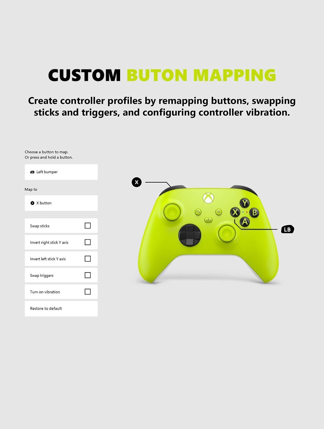 microsoft-xbox-wireless-core-controller-electric-volt-neon-green-yellow-gamepad